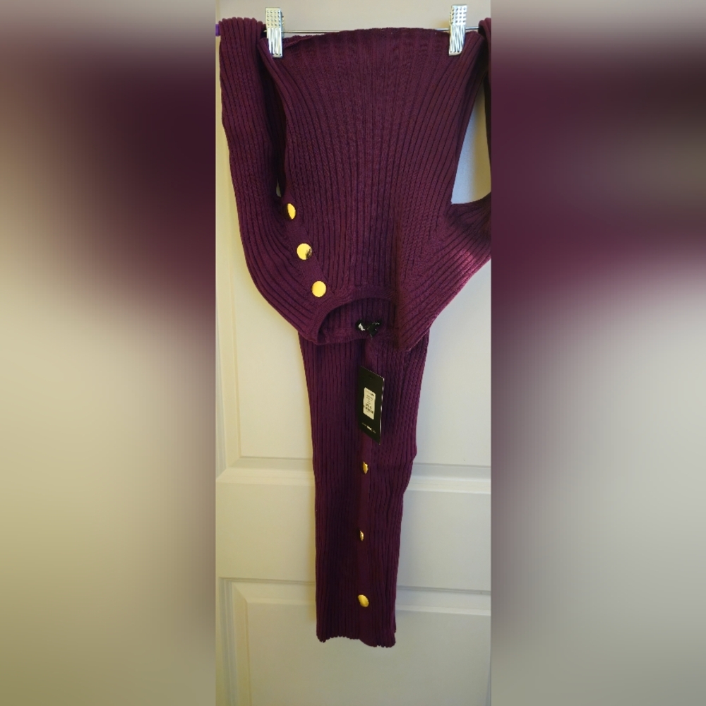 Purple Ribbed Long Sleeve Top - Picture 6 of 6